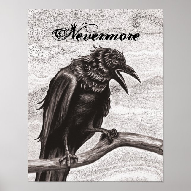 Poster L'affiche de Nevermore Raven in the Mist (Devant)