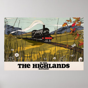 Poster L'affiche de voyage dans les Highlands d'Écosse