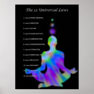 Poster L'affiche des 12 lois universelles