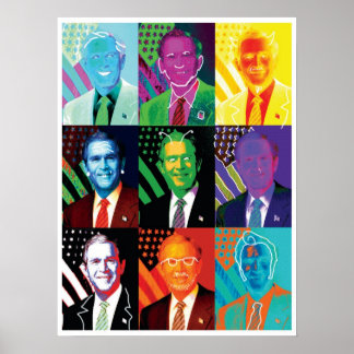 Poster L'affiche des 9 visages de Bush