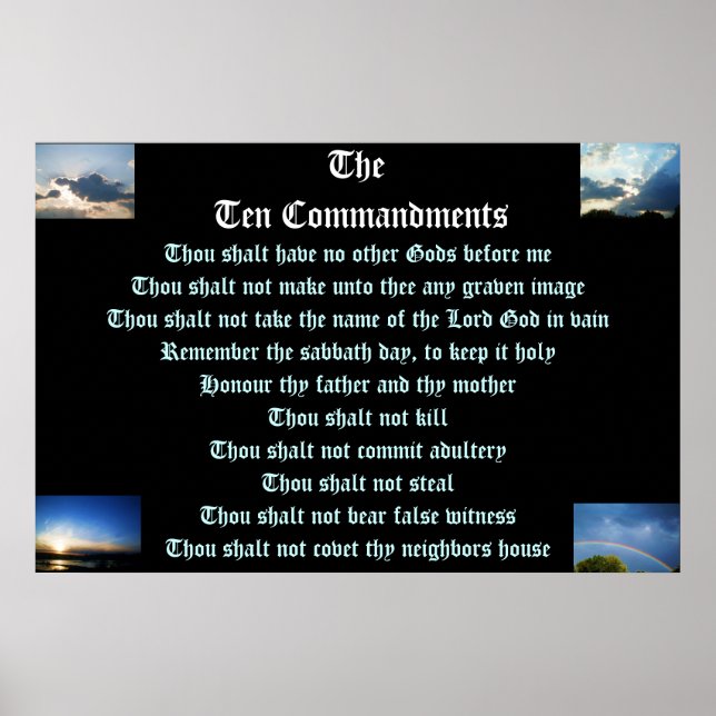 Poster L'affiche des dix COMMANDEMENTS (Devant)