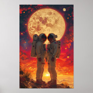 Poster L'affiche des explorateurs de l'espace dans le dés