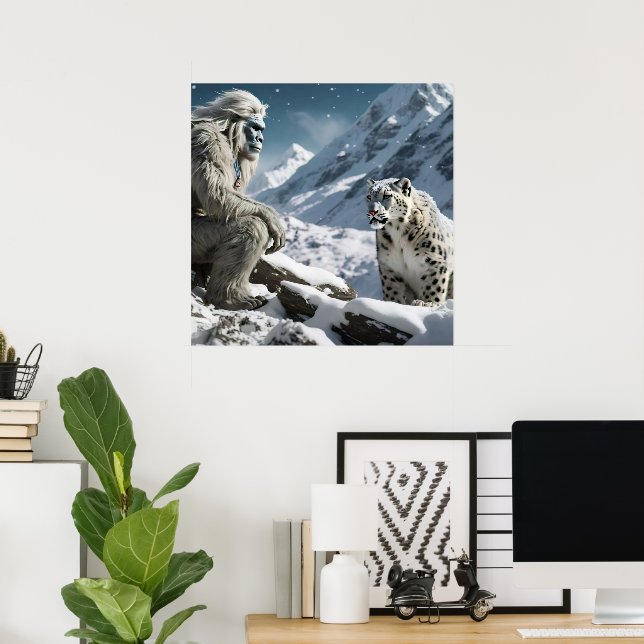 Poster L'affiche du léopard des neiges de Yeti (Bureau à domicile)