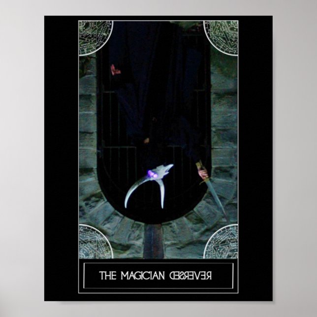 Poster L'affiche du tarot inversé du magicien (Devant)