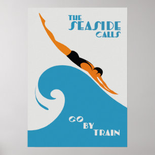 Poster L'affiche du Vintage voyage Australia, Seaside