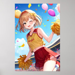 Poster L'affiche joyeuse de la pom-pom girl