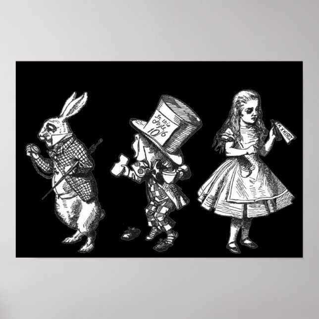 Poster L'affiche Rabbit, Hatter & Alice Wonderland (Devant)