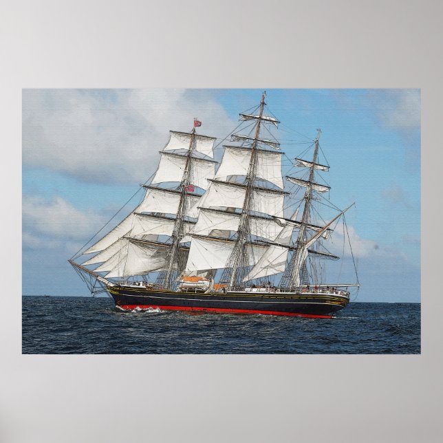 Poster L'affiche Red Tall Ship 36 x 24 (Devant)