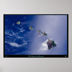 Poster L'affiche satellite des îles Hawaii