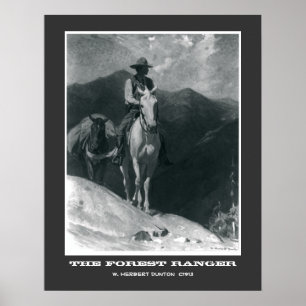 Poster L'affiche vintage de cowboy de garde forestier