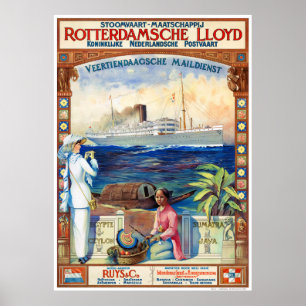 Poster L'affiche Vintage voyage Pays-Bas restaurée
