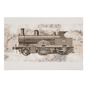 Poster L'âge merveilleux de la locomotion à vapeur