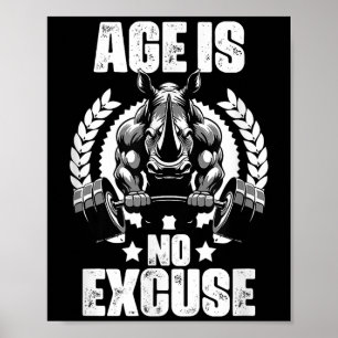 Poster L'Âge N'Est Pas Excusez Rhinoceros Weightlift Cita