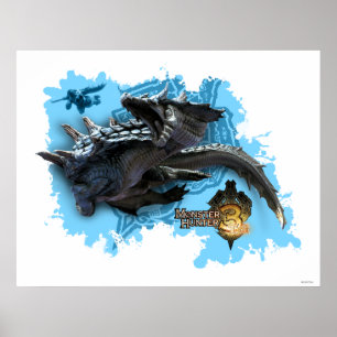 Poster Lagiacrus chassant le chasseur