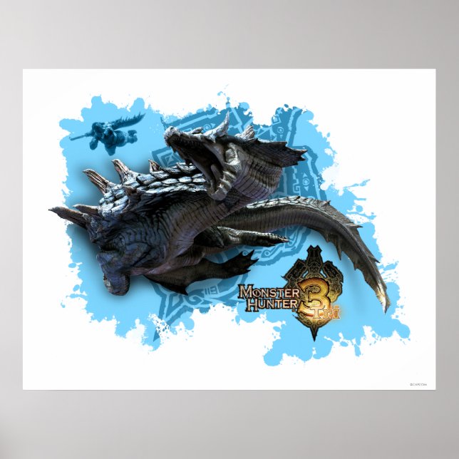Poster Lagiacrus pourchasse Hunter (Devant)