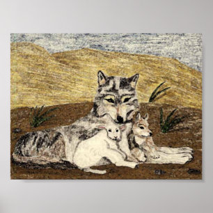 Poster L'Agneau Va Allonger Avec Le Loup