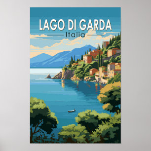 Poster Lago di Garda Italie Voyage Art Rétro