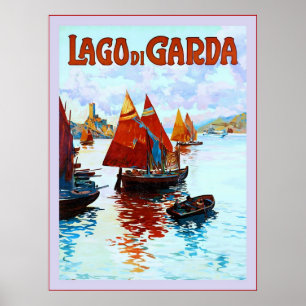 Poster Lago di Garda ~ Voyage Vintage en Italie