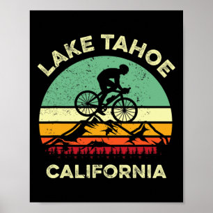 Poster Lago Tahoe California VTT Retro Montaña