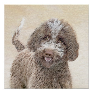 Poster Lagotto Romagnolo Peinture - Cute Original Chien A