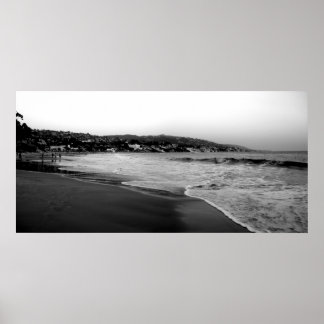 Poster Laguna Beach B&W
