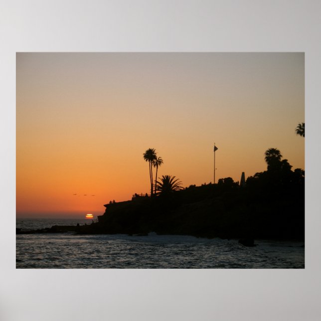 Poster Laguna Beach Sunset Photo Pittoresque (Devant)