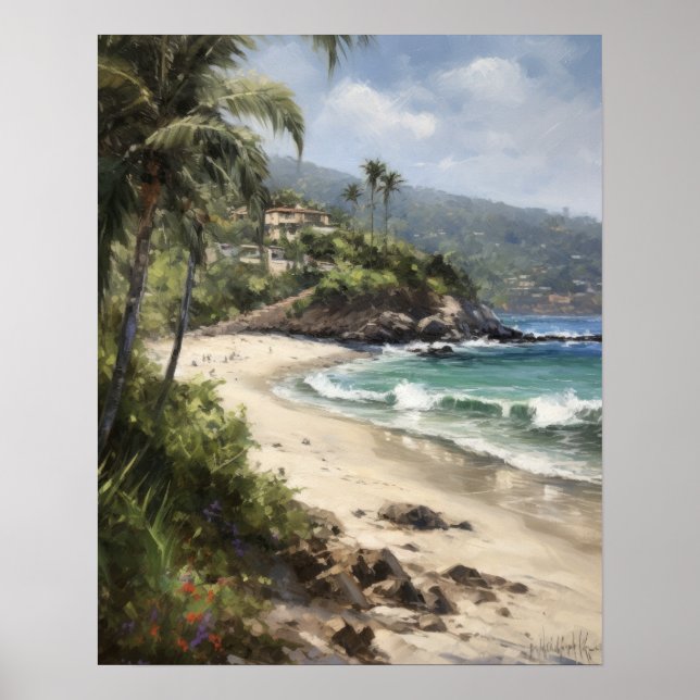 Poster Laguna Beach Watercolor Art Imprimer l'affiche (Devant)