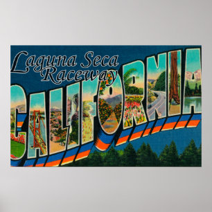 Poster Laguna Seca Raceway, CA - Scènes de grandes lettre