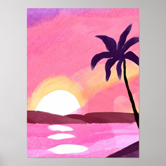 Poster Lagune rose (Devant)