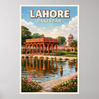 Lahore Pakistan Jardins Illustration Voyage Art
