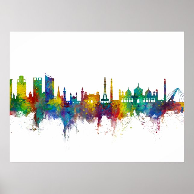 Poster Lahore Pakistan Skyline (Devant)