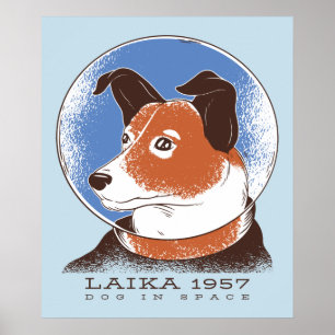 Poster Laika Soviet Space Dog 1957