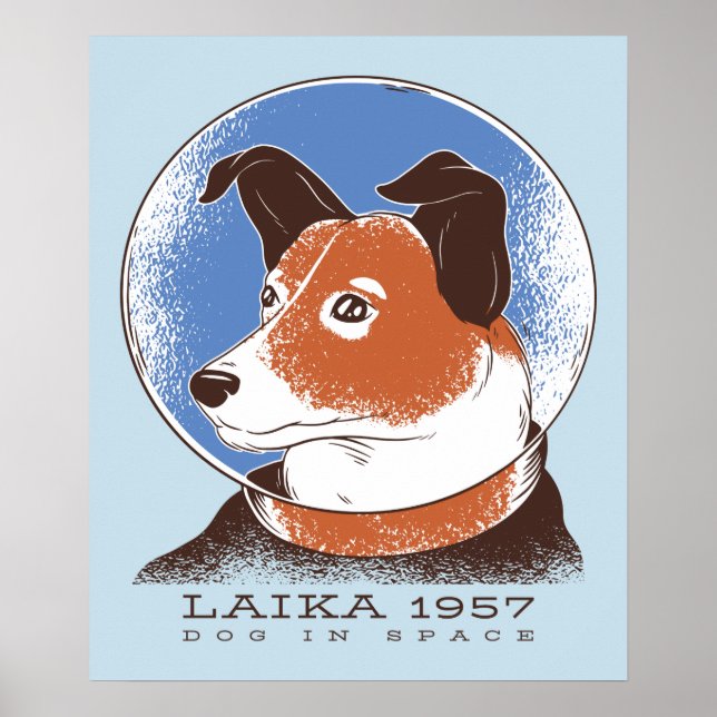 Poster Laika Soviet Space Dog 1957 (Devant)