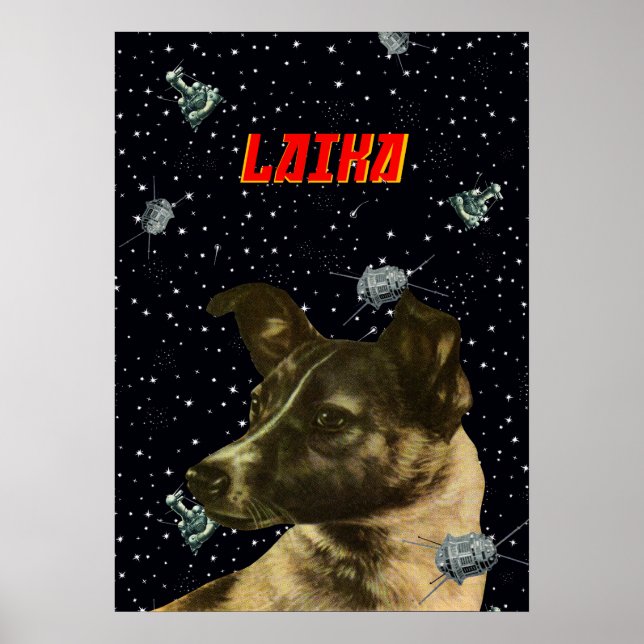Poster Laika — Sovietwave, Gagarine, art spatial (Devant)