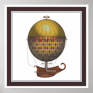 Poster L'Airship Nautisme Steampunk Volant Machine