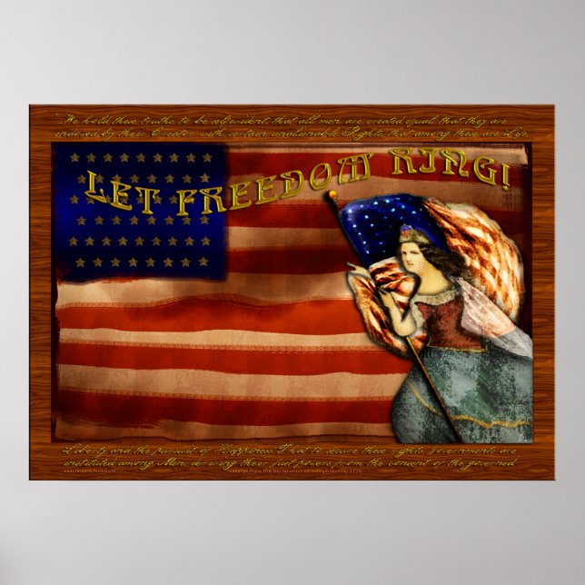 Poster Laisse La Liberté Bague ! Peinture patriotique ori (Devant)