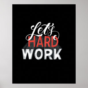 Poster Laisse la pierre dure. Expression de motivation du