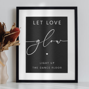 Poster Laisse L'Amour Luminer. Mariage minimaliste de typ