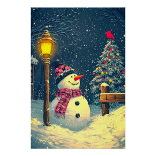 Poster Laisse-Le Neiger ! Joyeux bonhomme de neige de Noë