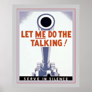 Poster Laisse-Moi Parler ! Servir en silence ~ Vintage