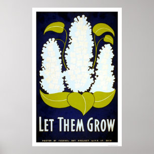 Poster Laisser croître Flower 1938 WPA