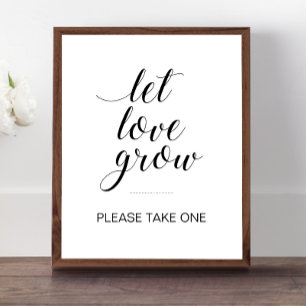 Poster Laisser l'amour grandir Mariage Plante Faveurs bot