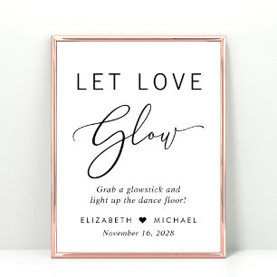 Poster Laisser l'Amour Llow Mariage Dance Signe de sol