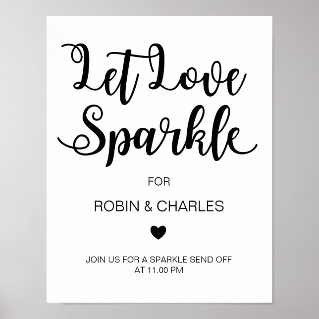 Poster Laisser l'amour scintiller | Calligraphie moderne (Devant)