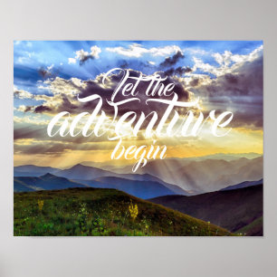 Poster Laisser l'aventure commencer // Coucher de soleil