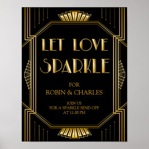 Poster Laisser Love Sparkle Mariage Signer Gatsby Art D