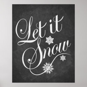 Poster Laisser neiger Noël vintage empreinte