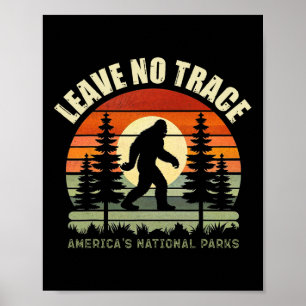 Poster Laissez aucune trace Bigfoot Randonnée et camping