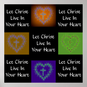 POSTER LAISSEZ CHRIST VIVRE DANS VOTRE COEUR