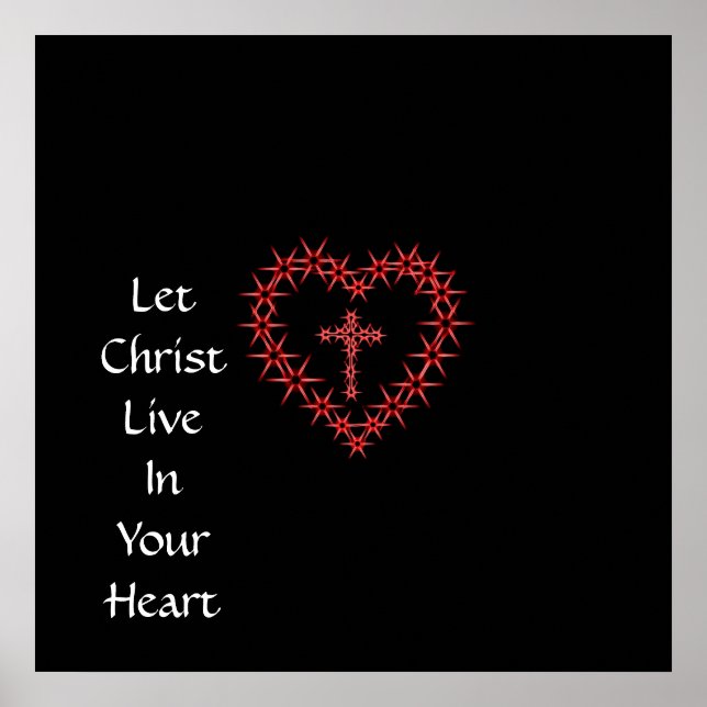 POSTER LAISSEZ CHRIST VIVRE DANS VOTRE COEUR (Devant)